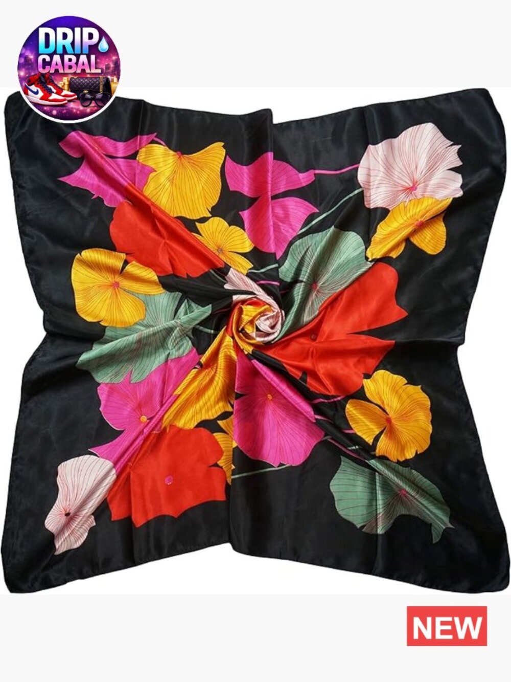 Large 35 Inches Satin Square Scarf Lightweight Fashion Headscarf Hair Wrap